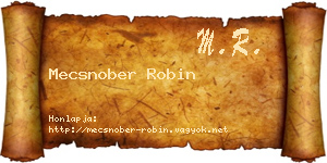 Mecsnober Robin névjegykártya
